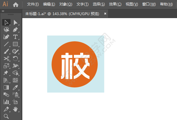 ai繪制學校標識的方法