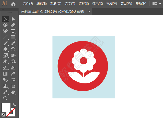 ai繪制鮮花店標識的方法