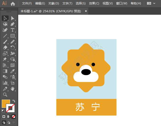 ai繪制蘇寧LOGO標(biāo)志的方法