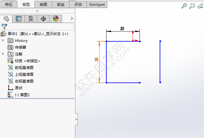 solidworks怎么把矩形的邊分離出來