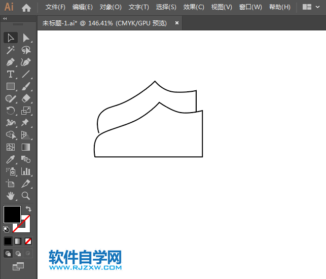 男鞋簡筆畫用ai繪制的方法
