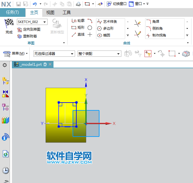 ug直至選定也可以拉伸到兩側的面上