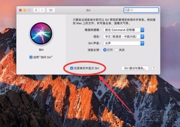 macOS系統(tǒng)禁止在桌面右上角顯示Siri圖標的方法