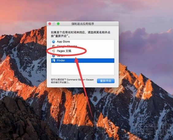 macOS系統強制退出程序的方法