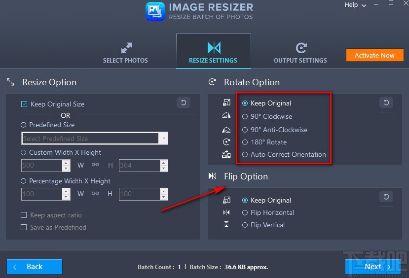 Image Resizer旋轉圖片的方法
