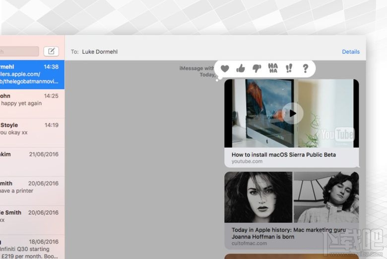 macOS Sierra如何在信息中播放視頻 macOS Sierra在信息中播放視頻教程