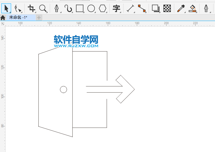 CorelDRAW2020怎么畫一個出口圖標(biāo)