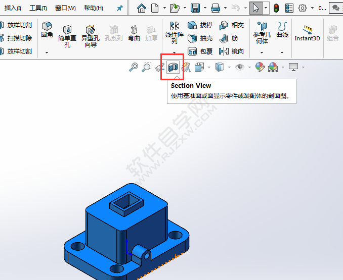 solidworks怎么查看前視剖面圖