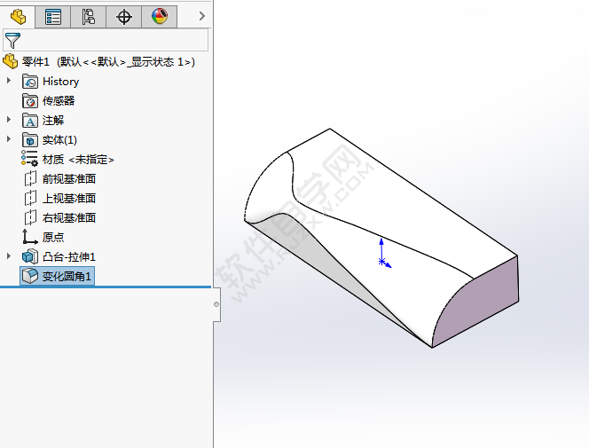solidworks變量大小圓角怎么用