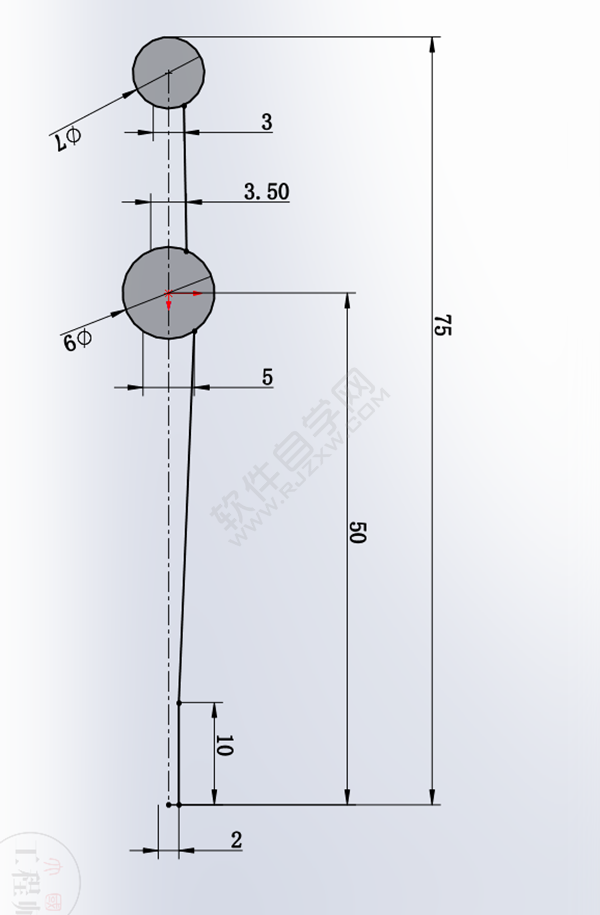 用SolidWorks畫一個夾子，用曲面的方法。