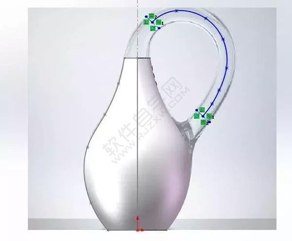 SolidWorks建模練習：用放樣、掃描特征做的克萊因瓶子