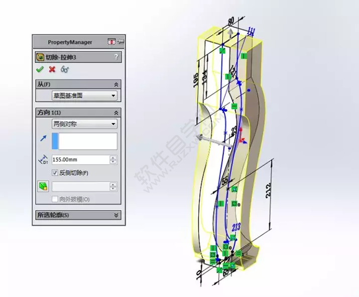 solidWorks建模練習(xí)拉伸切除一張桌子