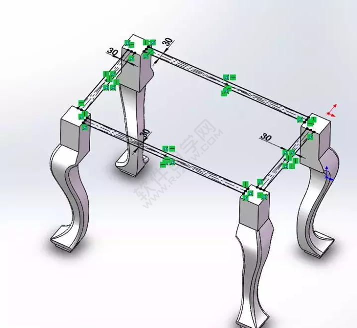 solidWorks建模練習(xí)拉伸切除一張桌子