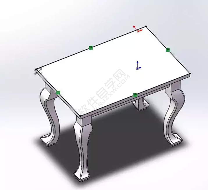 solidWorks建模練習(xí)拉伸切除一張桌子