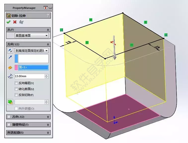 SolidWorks建模3D13-H01拉伸、圓角、倒角、基準軸、鏡像