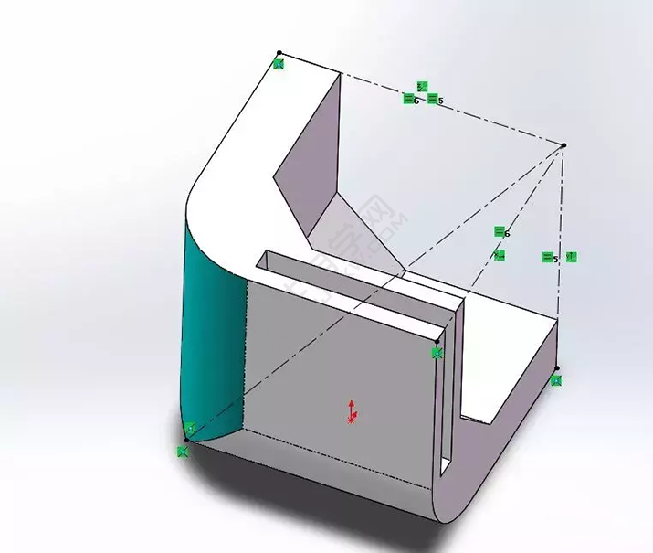 SolidWorks建模3D13-H01拉伸、圓角、倒角、基準軸、鏡像