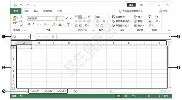 Excel2019的工作界面及特點