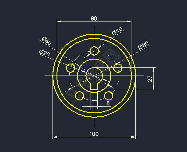 CAD陣列對(duì)象平面圖練習(xí)