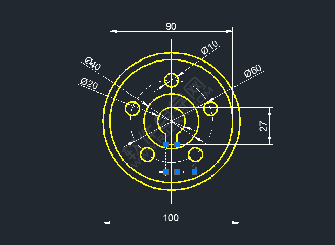 CAD陣列對(duì)象平面圖練習(xí)