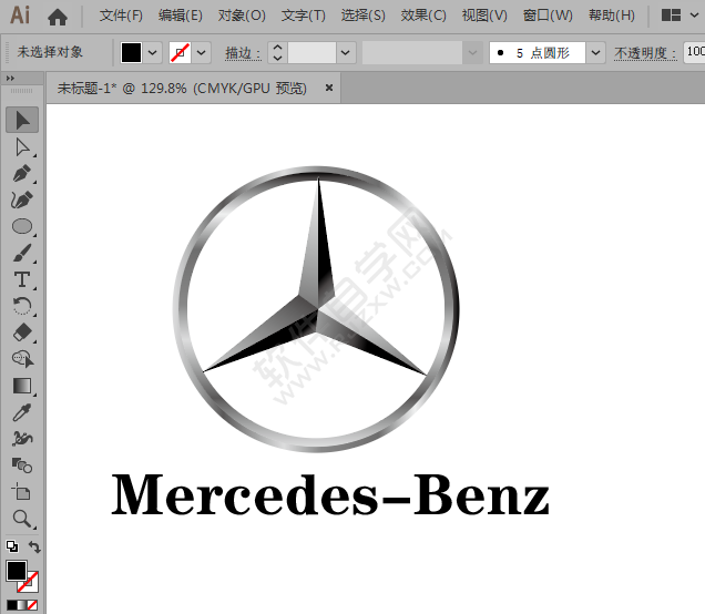AI怎么繪制奔馳圖標
