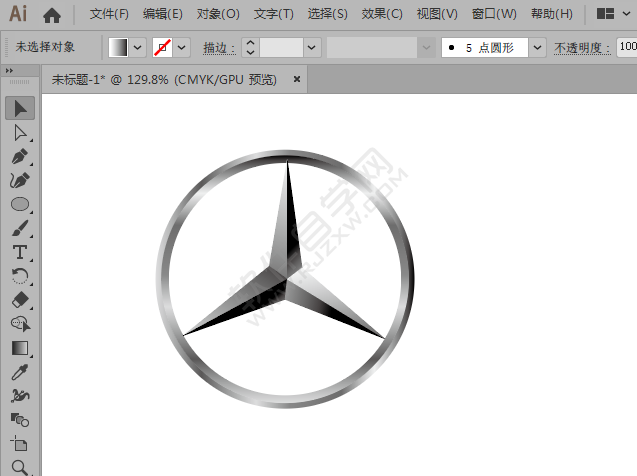 AI怎么繪制奔馳圖標