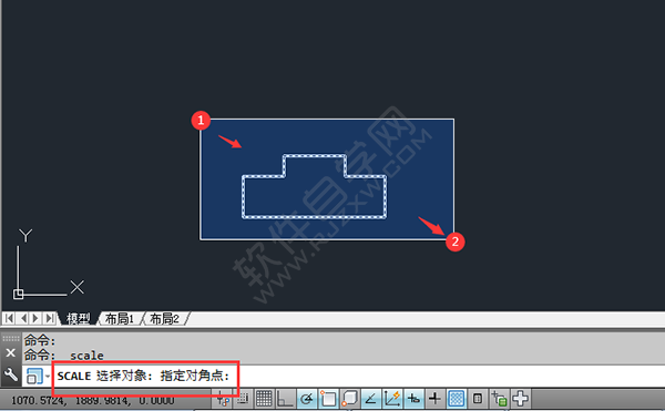 CAD中怎么復制縮放對象