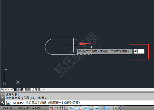 CAD中怎么把圓環拉長一些?