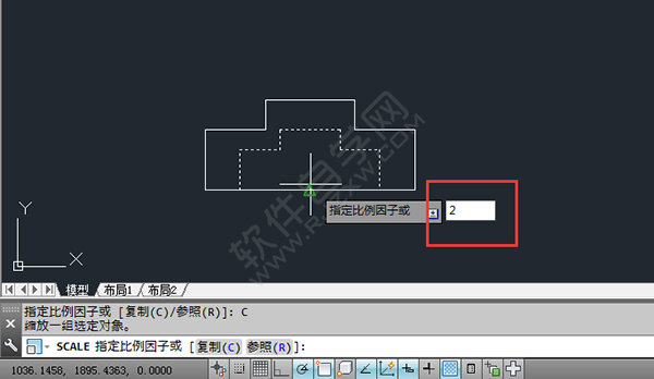 CAD中怎么復制縮放對象