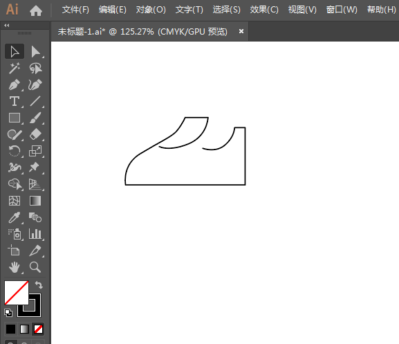 運動鞋簡筆畫用AI繪制的方法