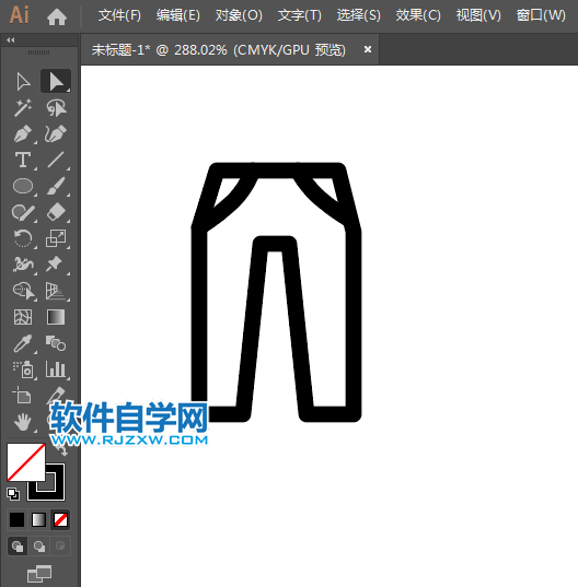 褲子APP標識用AI繪制的方法