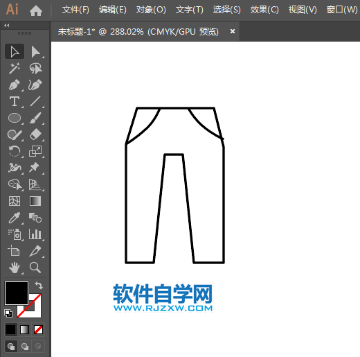 褲子APP標識用AI繪制的方法