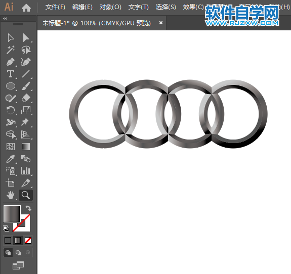 用ai軟件設計超質感的奧迪標志