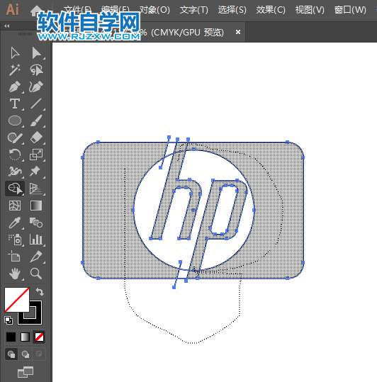 ai繪制惠普標志的方法與步驟