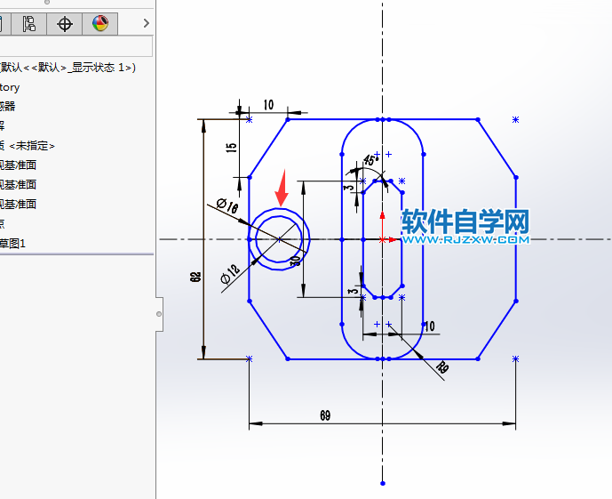solidworks繪制草圖繪制對稱圖