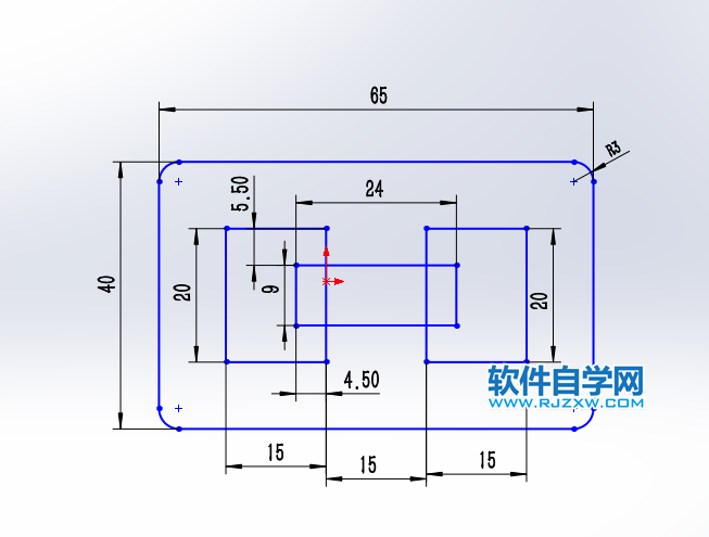 solidworks草圖繪制尺寸定位練習(xí)三