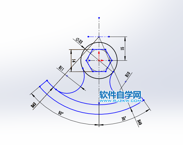 利用solidworks圓繪制相切關系草圖