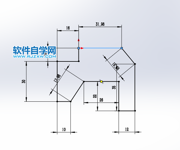 SOLIDWORKS修改角度完成草圖繪制