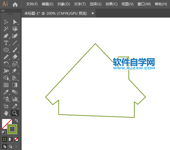 ai怎么畫綠色小屋圖標