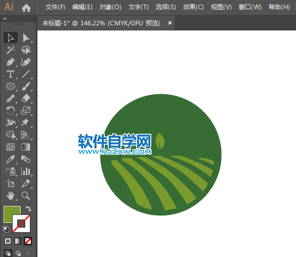 ai怎么畫綠色圖標