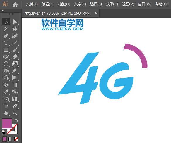 ai怎么設計一個4g信號圖標