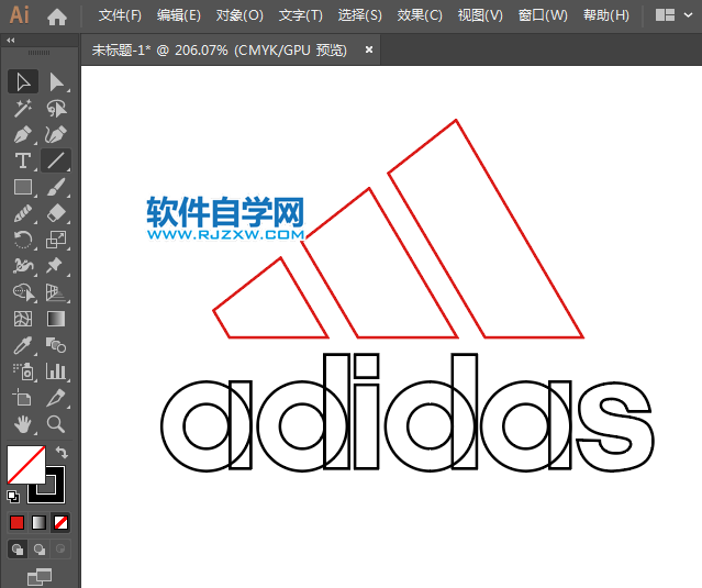 ai怎么設計adidas阿迪達斯商標
