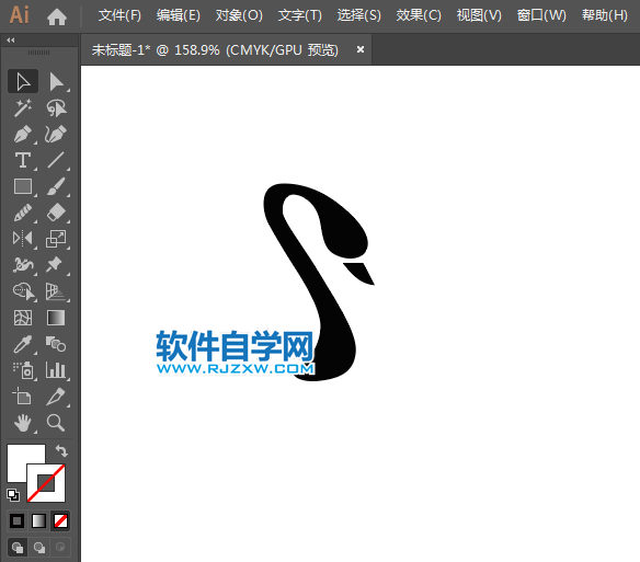 ai怎么畫雙天鵝標志
