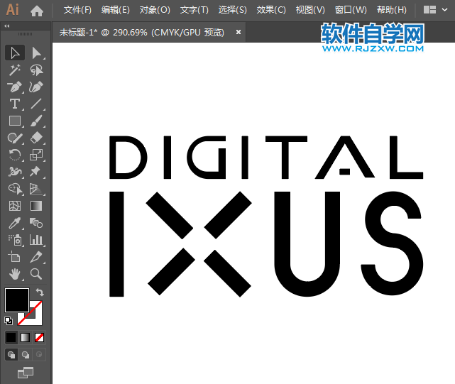 ai怎么繪制佳能DIGITAL IXUS標(biāo)志