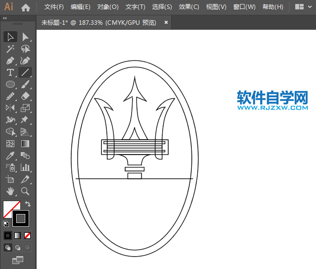 ai怎么設計瑪莎拉蒂車標
