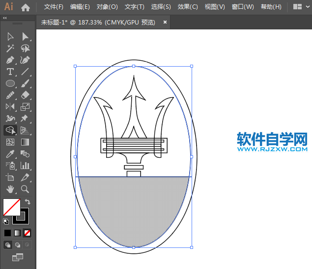 ai怎么設計瑪莎拉蒂車標