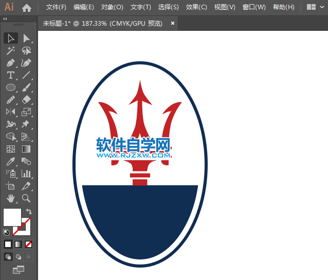 ai怎么設計瑪莎拉蒂車標