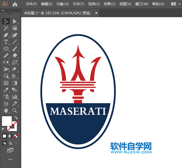 ai怎么設計瑪莎拉蒂車標