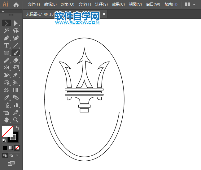 ai怎么設計瑪莎拉蒂車標