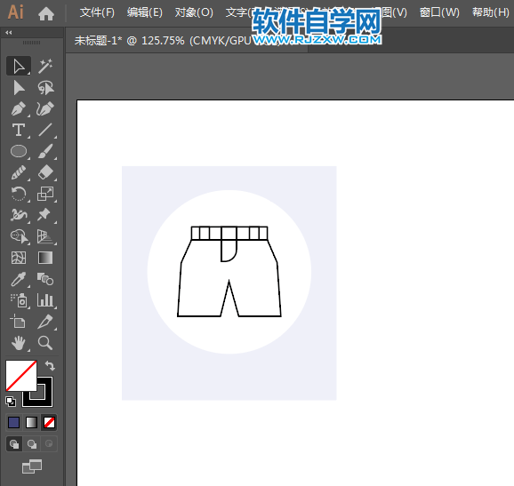 ai怎么設(shè)計(jì)短褲圖標(biāo)