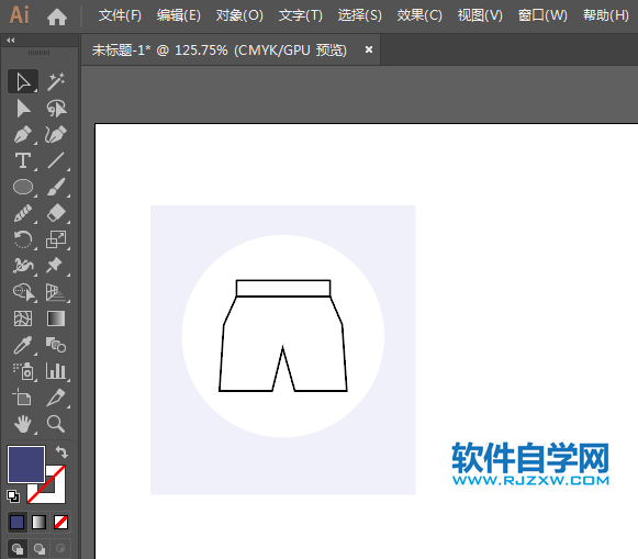 ai怎么設(shè)計(jì)短褲圖標(biāo)